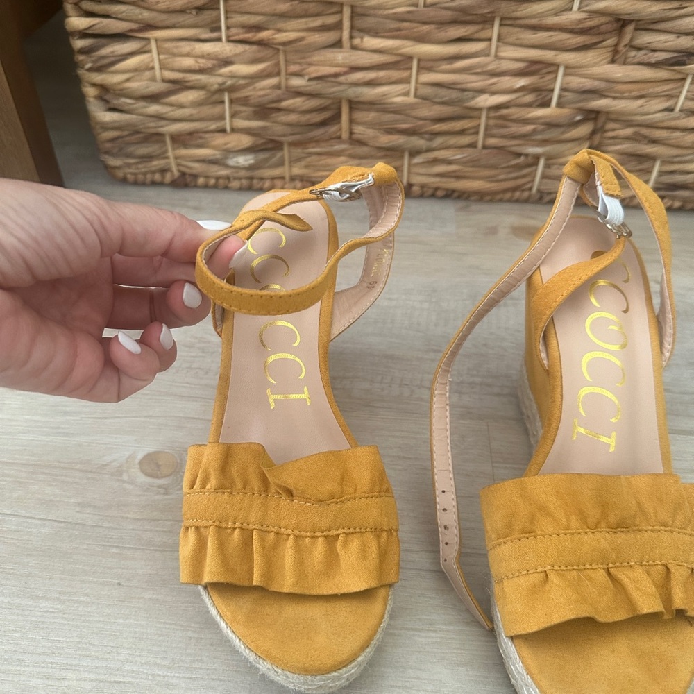 CCOCCI Yellow Espadrille Shoes with Ankle Strap - Picture 2 of 7